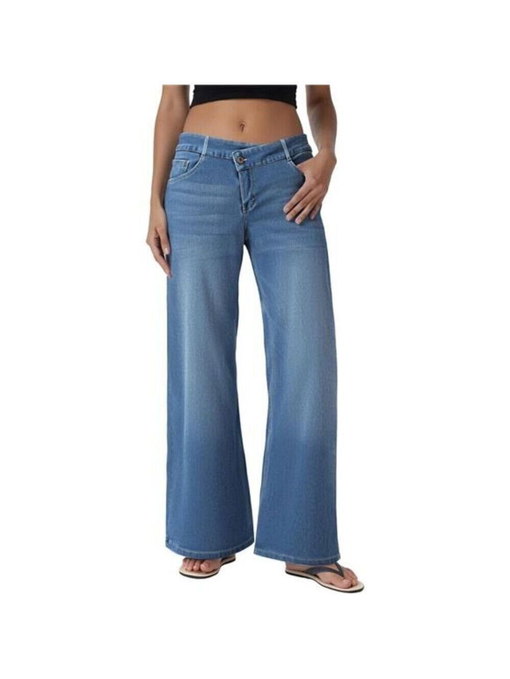 Y2K Wide Leg Baggy Low Rise Denim Jeans M